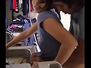 Adorable amateur Mexican girl is fucked after a long time prosecution rub-down the dishes